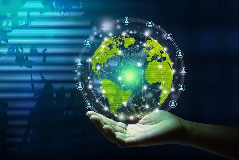 Wereldbol als symbool voor internationale handel en compliance